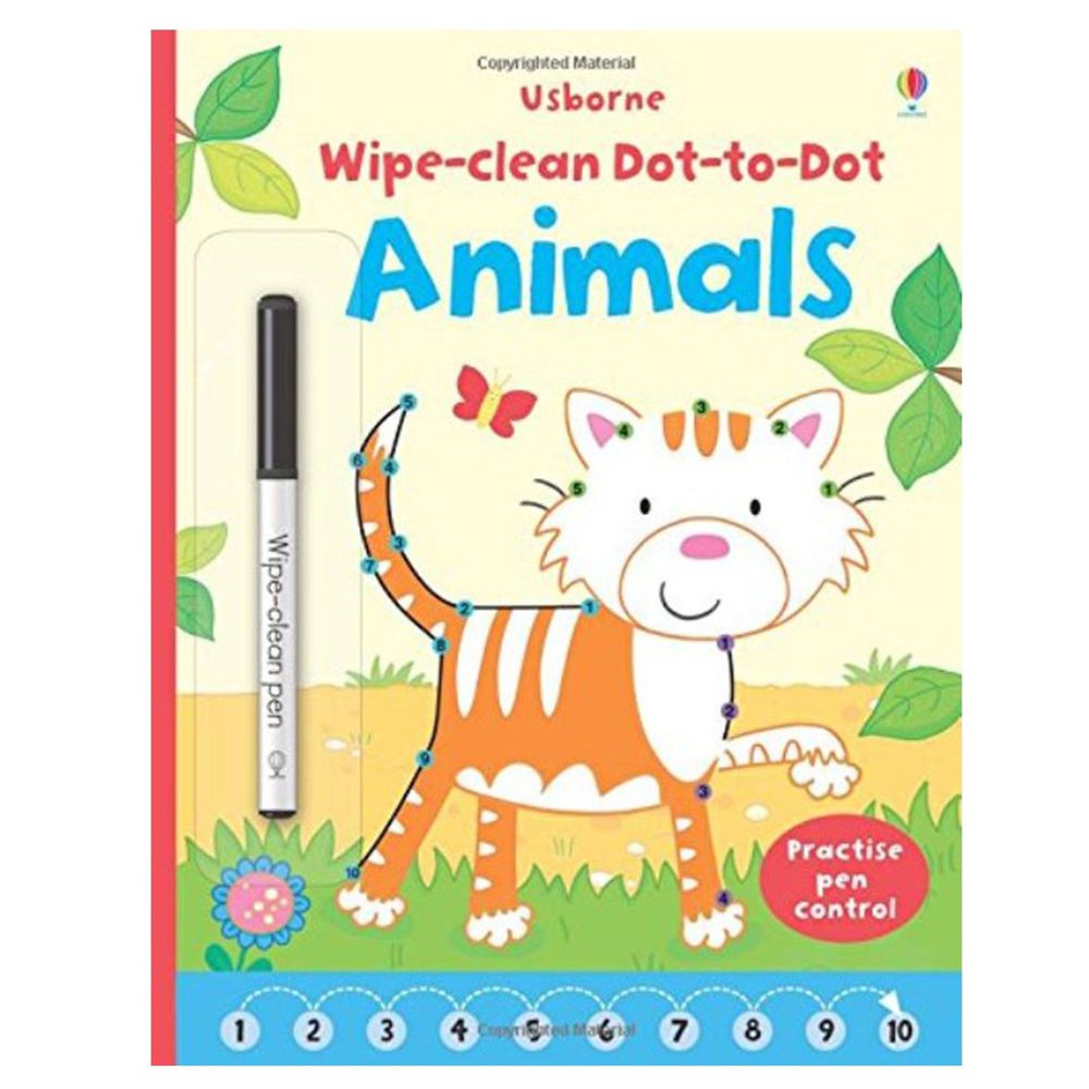 Kidschool - Wipe-clean dot-to-dot animals 點到點：一起來畫可愛動物（附白板筆，可擦寫遊戲書）
