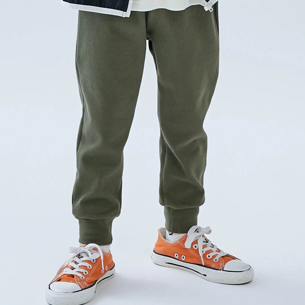 [熱銷定番] 超彈力抗毛球縮口長褲-深橄欖綠