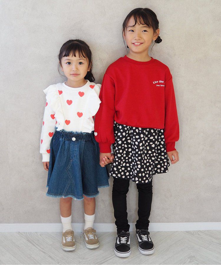 日本 BREEZE - 刷色拼接風及膝牛仔裙-丹寧藍