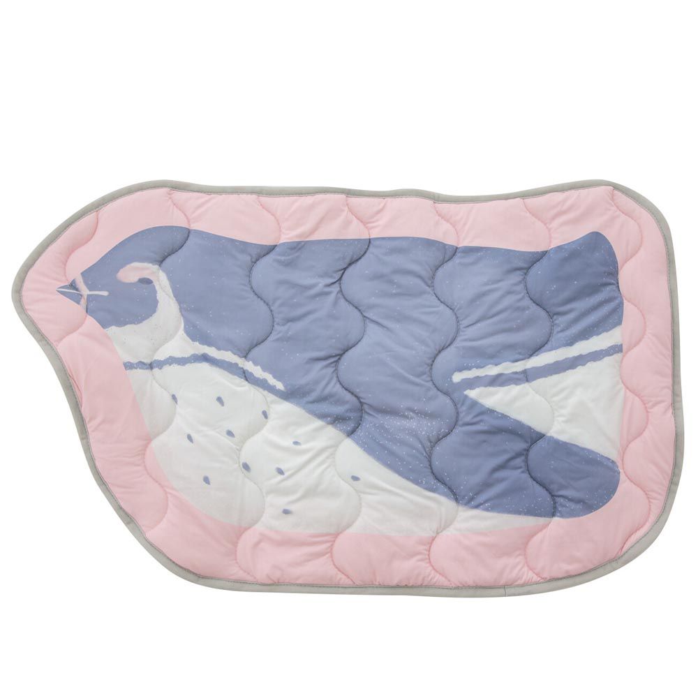 日本 BISQUE - 接觸涼感 萌萌動物枕頭墊/推車墊-企鵝滑行-粉紅 (70×41.5cm)