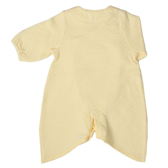 akachan honpo - 長袖舒適連身衣-黃色 (50~60cm)