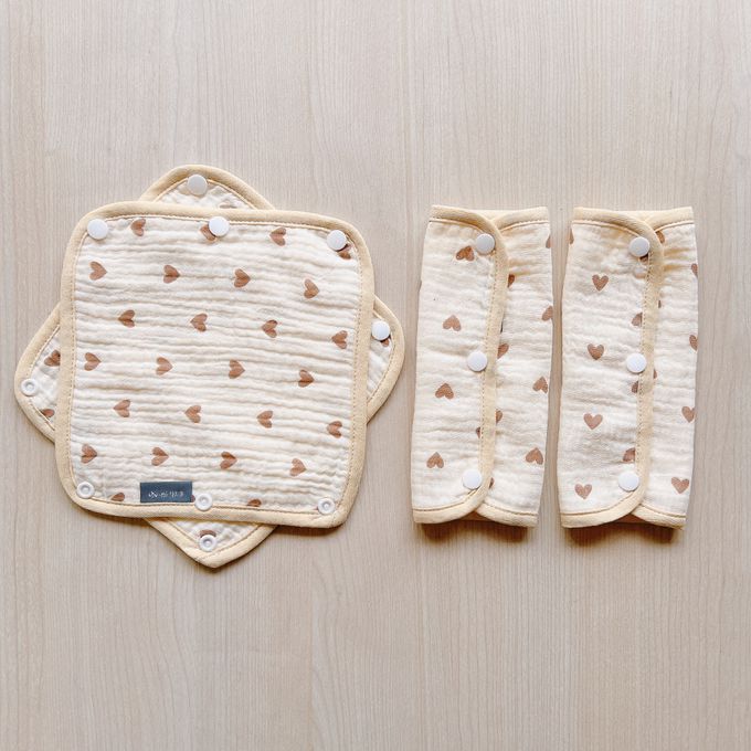 Chi-mi啾米 - 四層紗背帶口水巾3組