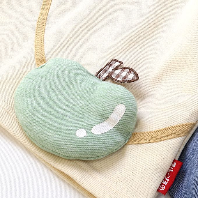 日本 ZOOLAND - 水果樂園 小包造型澎澎長袖上衣-蘋果-米杏