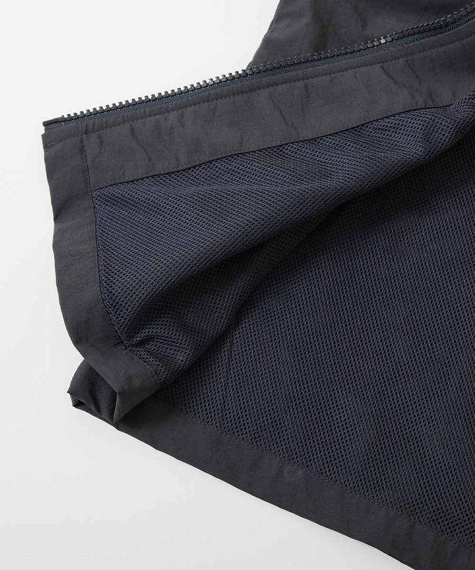 日本 devirock - 防潑水 網眼輕量風衣外套(帽可收)-藍紫X卡其