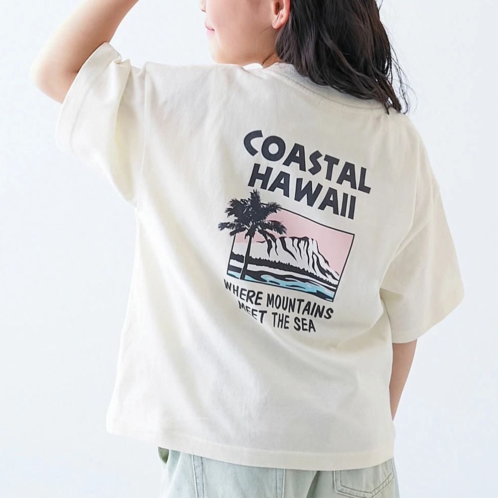 世界旅行系列 短袖上衣(小孩)-夏威夷-白