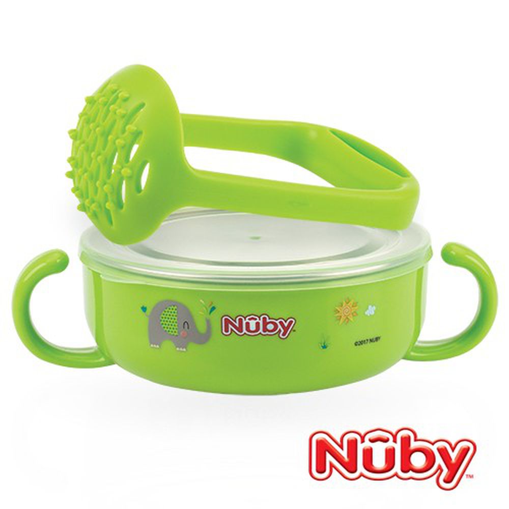 Nuby - 不銹鋼多功能碗-綠