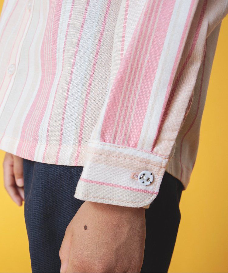 日本 BREEZE - [推薦]氣質系正式領長袖襯衫-素面-米白