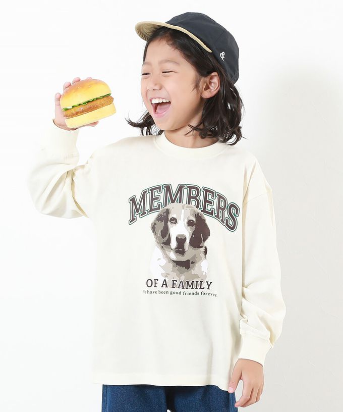 日本 devirock - 100%棉 定番印花寬版長袖上衣-胸前logo-灰棕