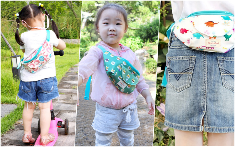 韓國 Coney Island - 雙面防水兒童多用途腰包-摩登星星 (28X12X7公分)