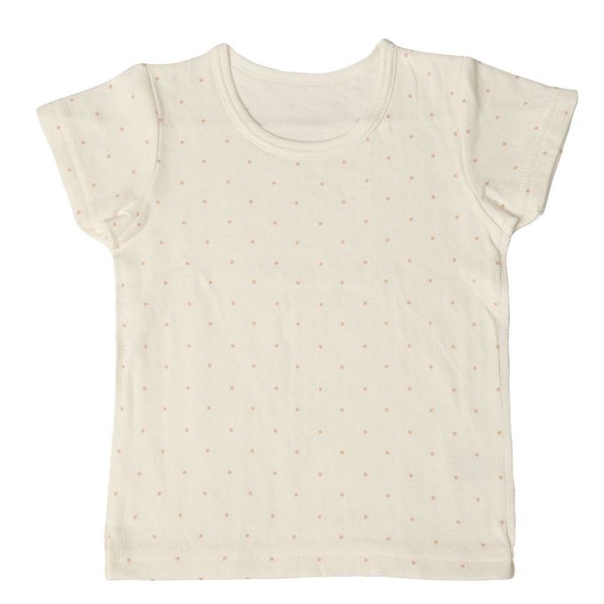 akachan honpo - 短袖圓領上衣2件組蓬鬆棉-櫻桃&點點-粉紅色