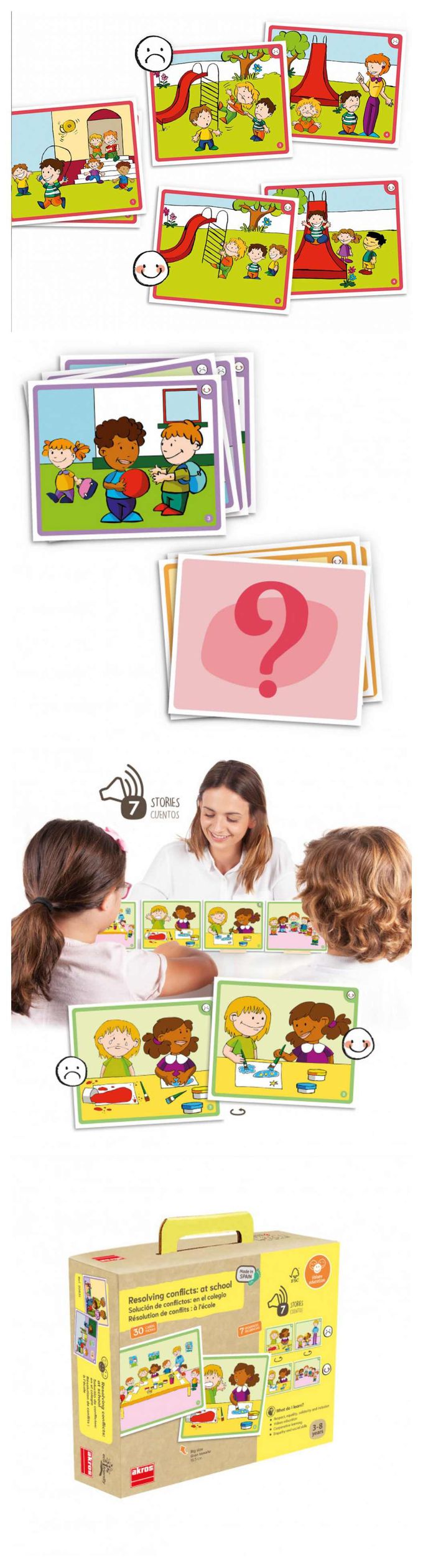西班牙AKROS - 衝突解決圖卡（學校篇） (24.5x19x7.3 cm)