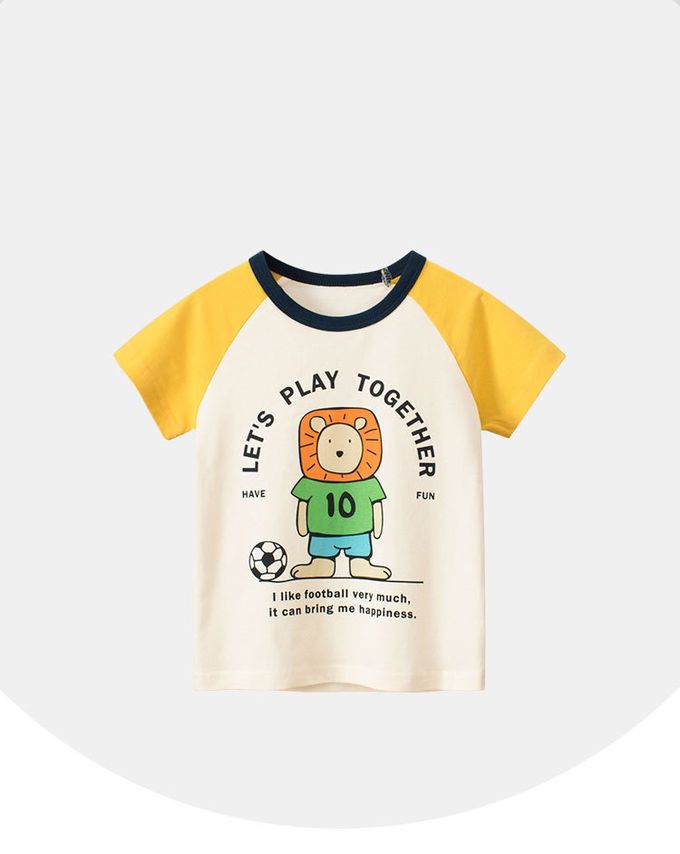 短袖棉T-10號選手-杏+黃