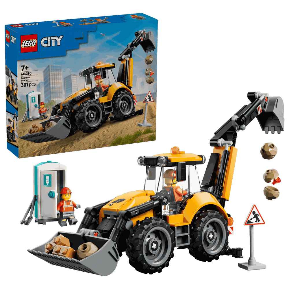 LEGO 60480 黃色反鏟裝載機 Yellow Backhoe Loader