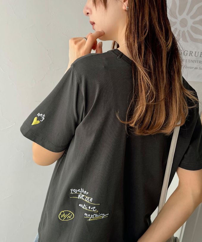 日本 Classical Elf - 有機棉 英文塗鴉風短袖上衣-白