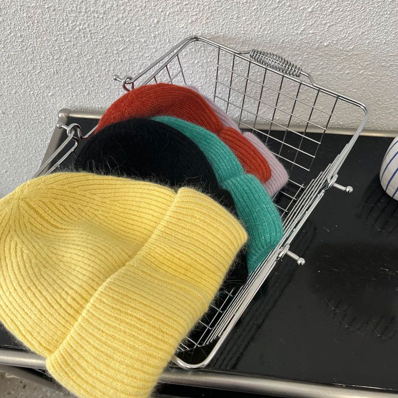 溫柔暖暖針織毛帽(30%兔毛)-米白色 (M（56-58cm）)