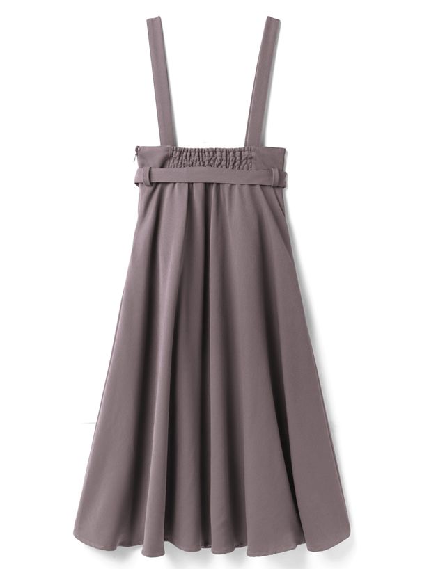 日本 GRL - 甜美修身高腰吊帶裙(附腰帶)-時尚黑