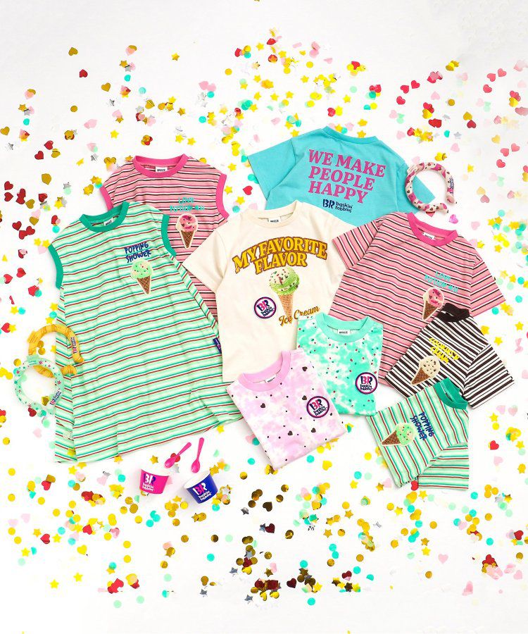 日本 BREEZE - 31冰淇淋聯名 印花短袖上衣-最愛的甜筒-米白