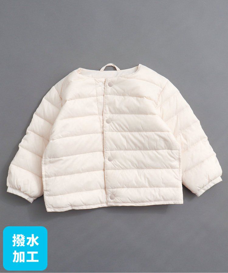 日本 BREEZE - 潑水加工 百搭素色圓領羽絨外套-黑