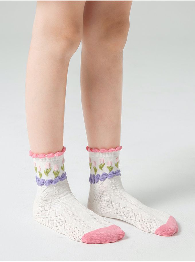 花園跳跳兔兔網眼短筒棉襪