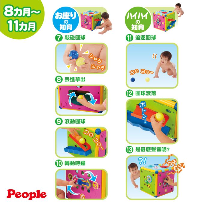 日本 PEOPLE - 新動動腦力體力玩具箱(8個月~3歲)