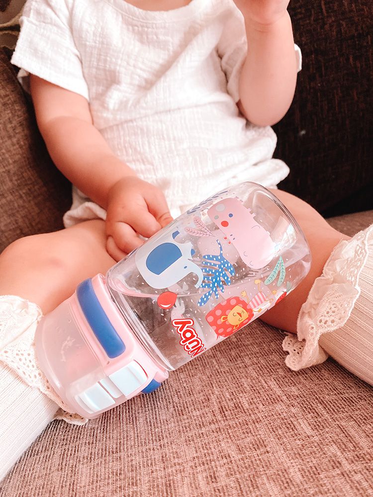 Nuby - 晶透直飲杯-粉紅派對-300ml