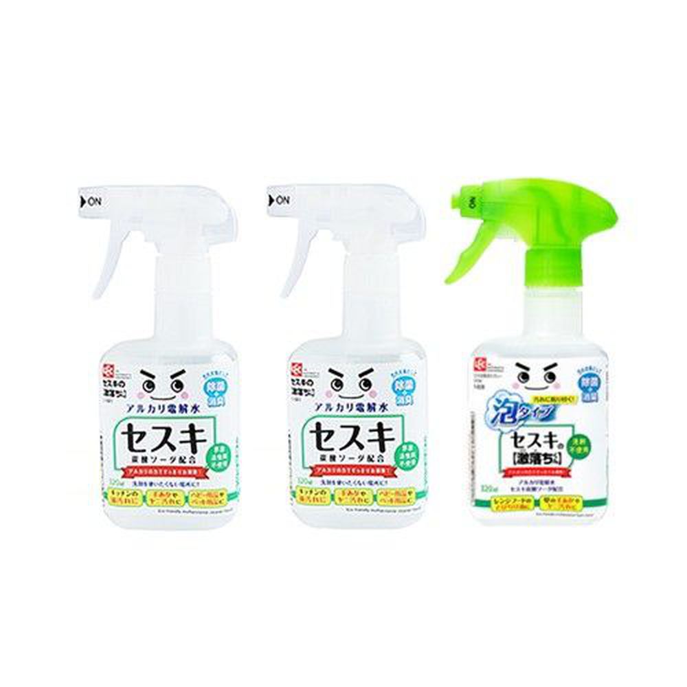 日本 LEC - 激落倍半碳酸鈉電解水體驗組-一般型320mlx2 +泡泡型320ml