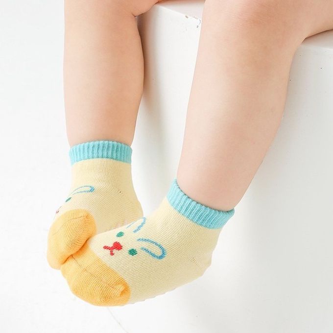 夏日表情點膠船型棉襪