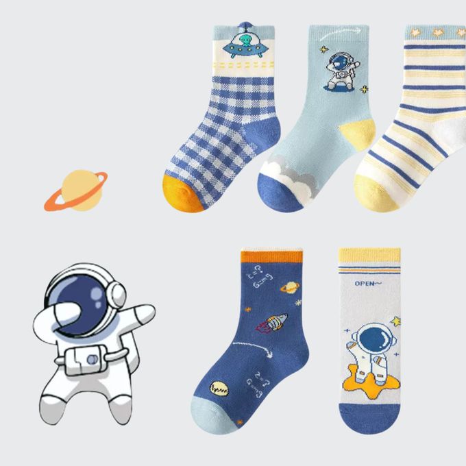 太空人星際冒險中筒棉襪