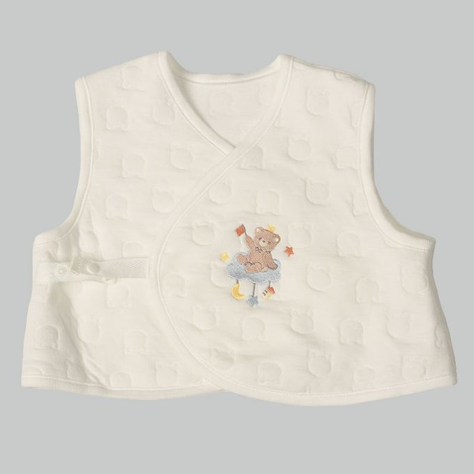 akachan honpo - 長袖連身衣 保暖鋪棉-附背心-米白色 (50~60cm)