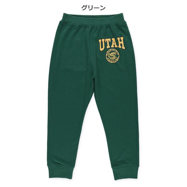 日本西松屋 - 休閒感百搭縮口褲-美式logo-淺灰