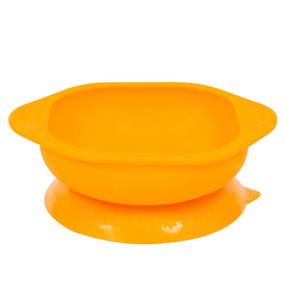 動物樂園矽膠防漏幼兒學習吸盤碗-長頸鹿(黃)