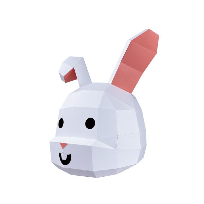 双美生活文創 - 3D立體大面具：可愛小兔子-28個零件+1張組裝說明書