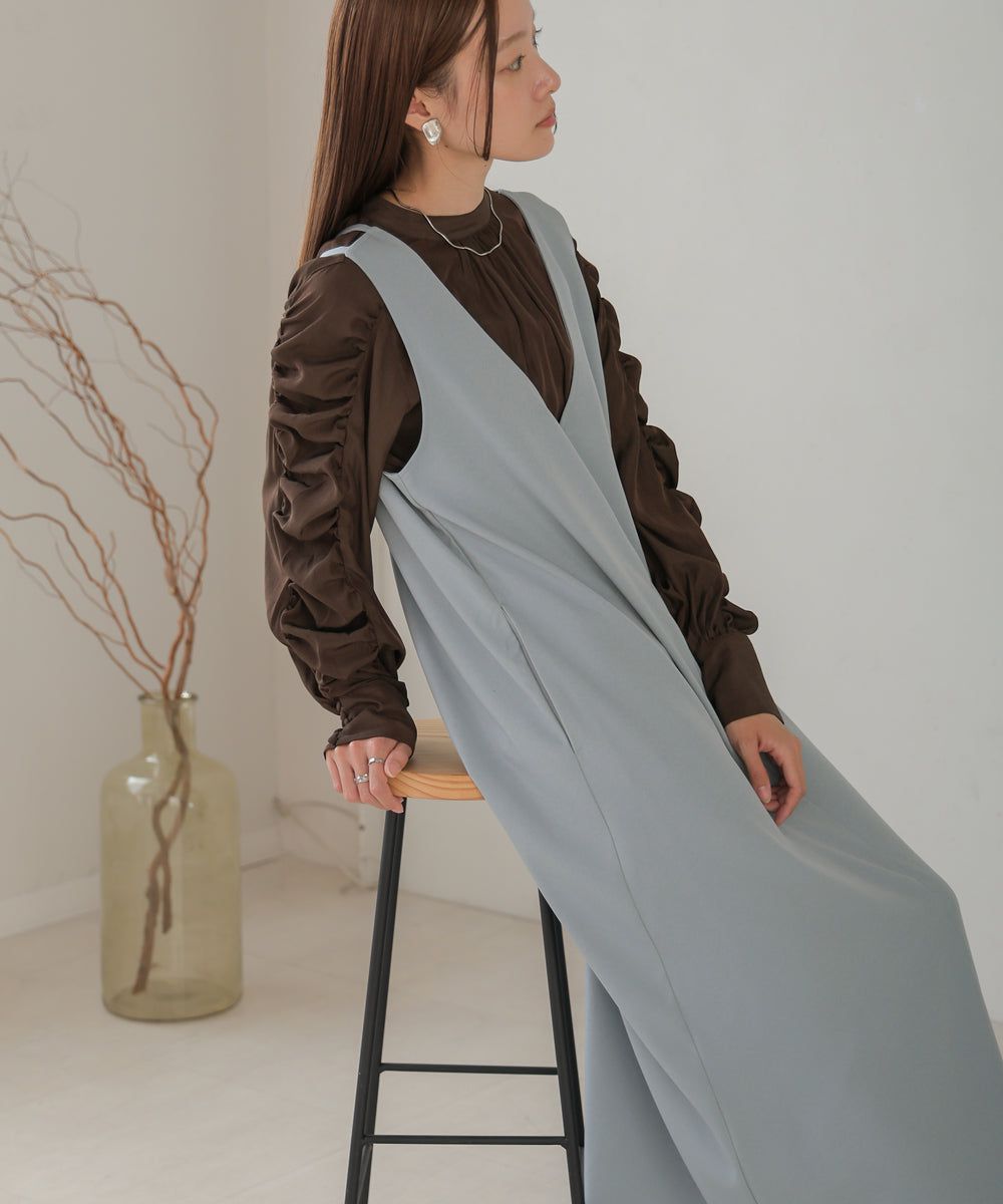 日本 Bab - 2WAY設計修身背心裙-水藍