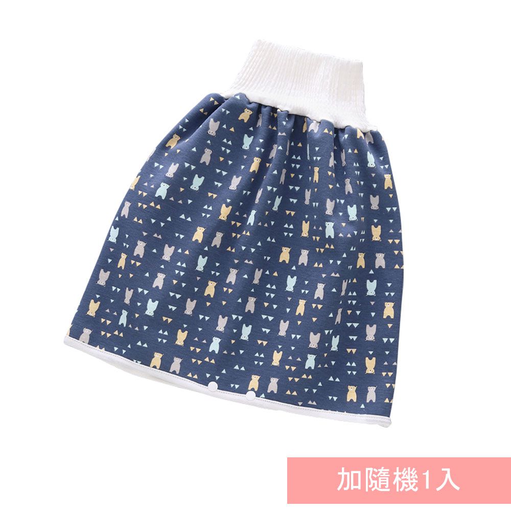 JoyNa - 2入-學習褲 隔尿裙 三層大版型隔尿褲-滿印熊+隨機1入(裙款)