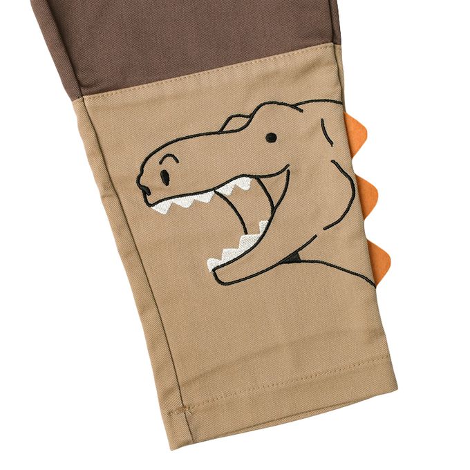 akachan honpo - 10分褲-膝蓋造型拼接-淺卡其色