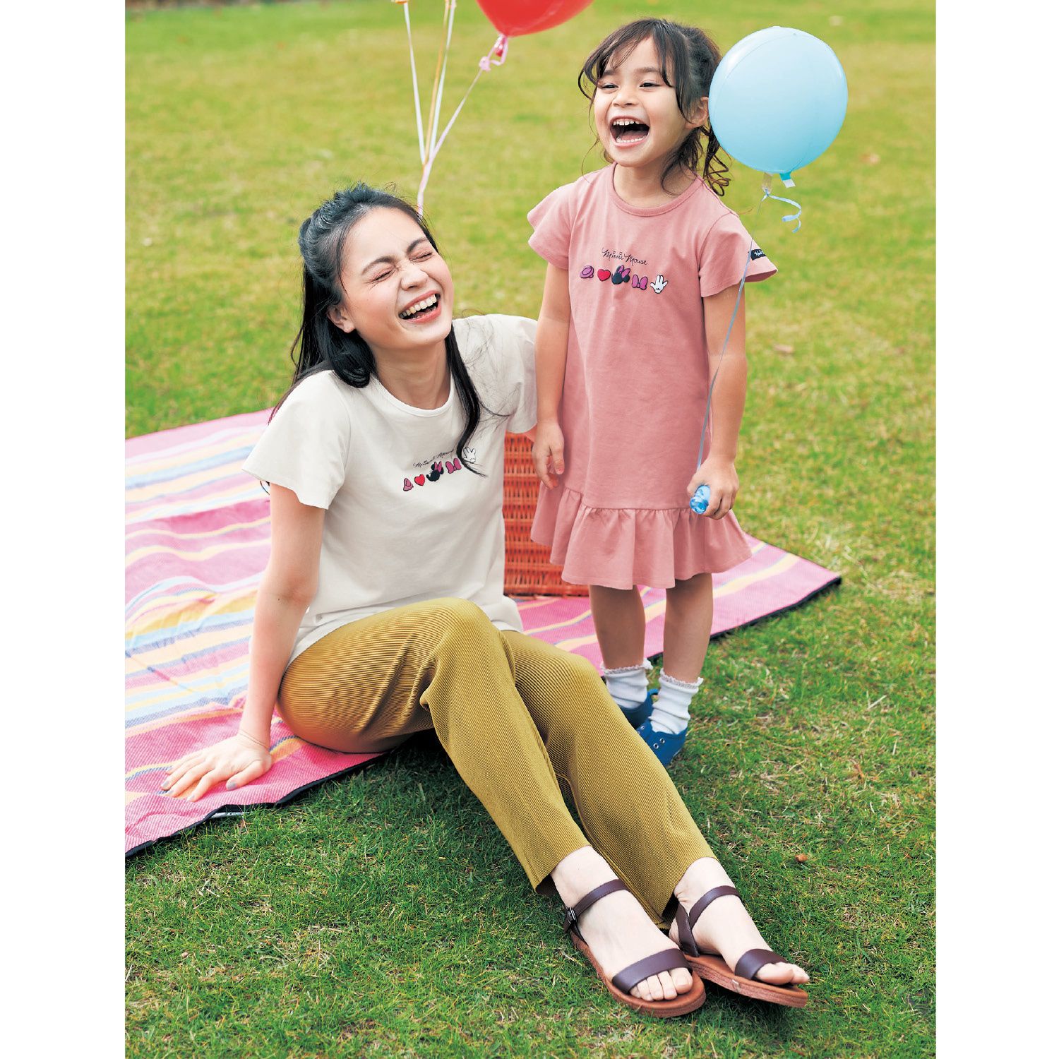 日本千趣會 - 迪士尼印花荷葉袖上衣(大人款)-米妮-白