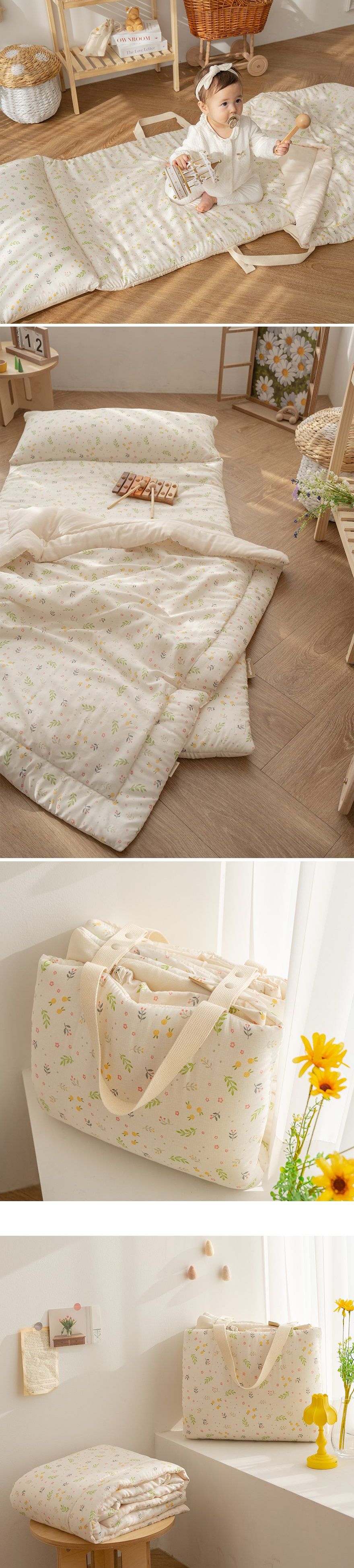 韓國 Formongde - 莫代爾5cm厚墊雙面用睡袋/寢具(附防水收納袋)-香草花園-*此款售完不補