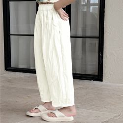 TUTU - 輕呼吸透氣舒適九分褲-米白