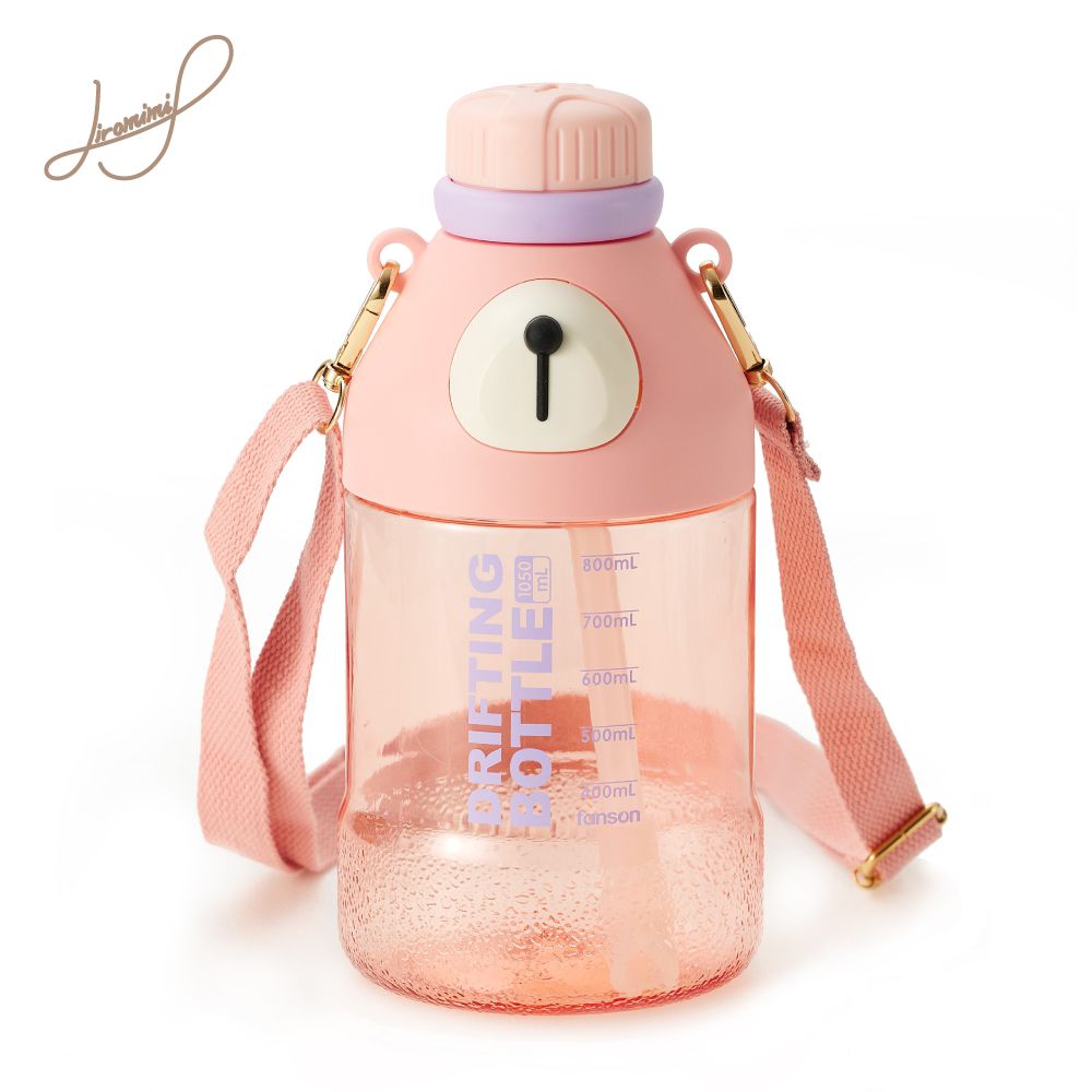 Tritan可愛熊水壺-粉色-1050ml