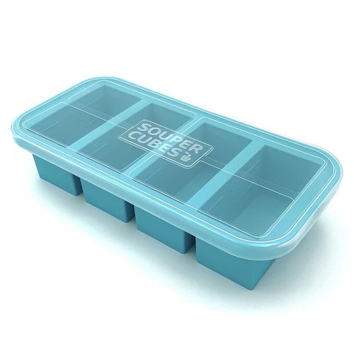 美國SOUPER CUBES - 多功能食品級矽膠保鮮盒-4格-250ml/格