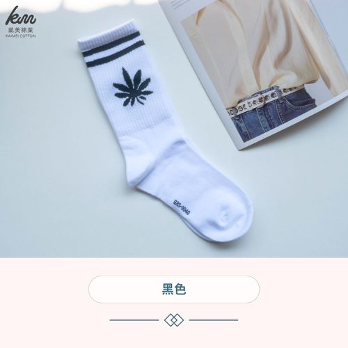 MIT台灣製 精梳棉2/2純棉女襪 細條葉子款-隨機出色 (12雙組)