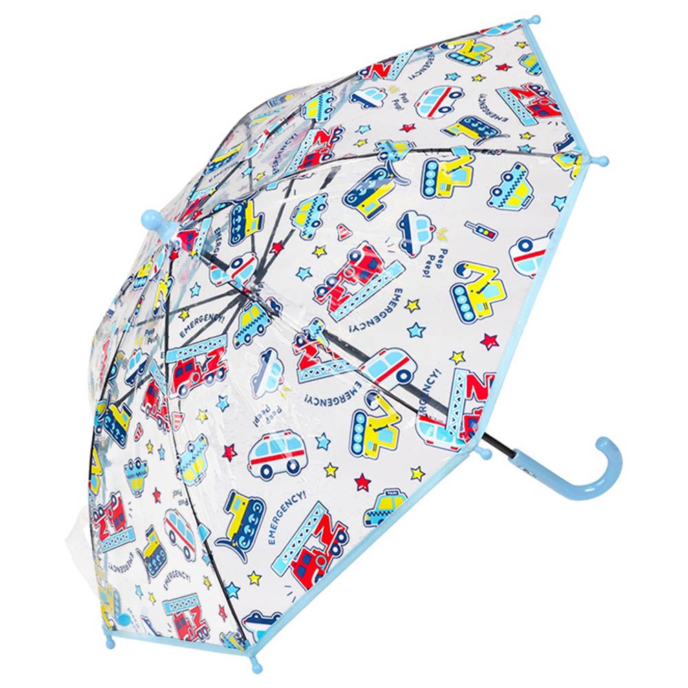透明傘-工程車-淺藍色