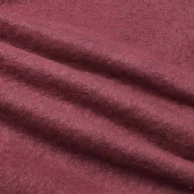 akachan honpo - 仿羔皮呢休閒上衣-酒紅色