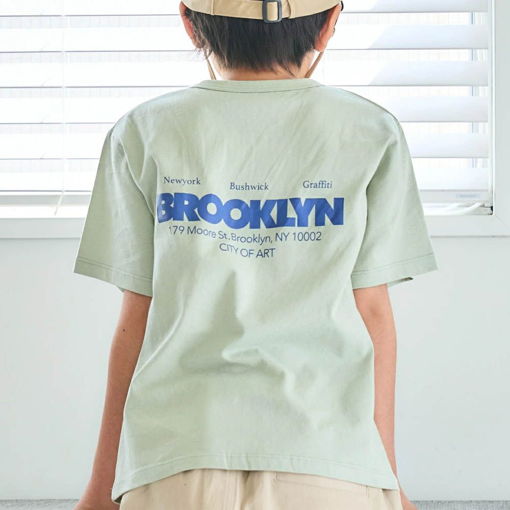 100%棉 清新印花短袖上衣-BROOKLYN-薄荷綠