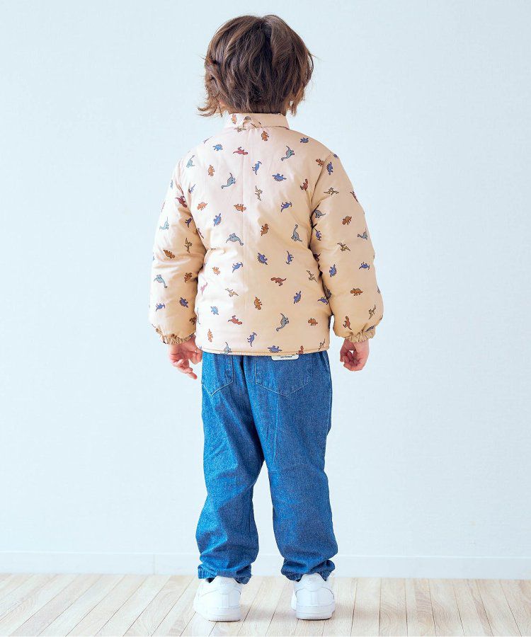 日本 apres les cours - 珍珠光澤正反2WAY鋪棉外套(可機洗)-彩色幾何-橘棕