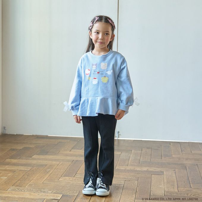 日本 Lycee mine - 連名款 可愛荷葉邊印花長袖上衣-卡通人物三麗鷗-薄荷綠