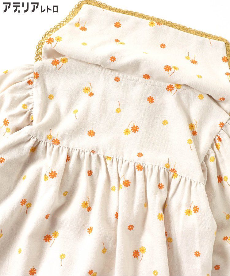 日本 BREEZE - 聯名款 昭和風文藝翻領長袖上衣-蒲公英點點-米白