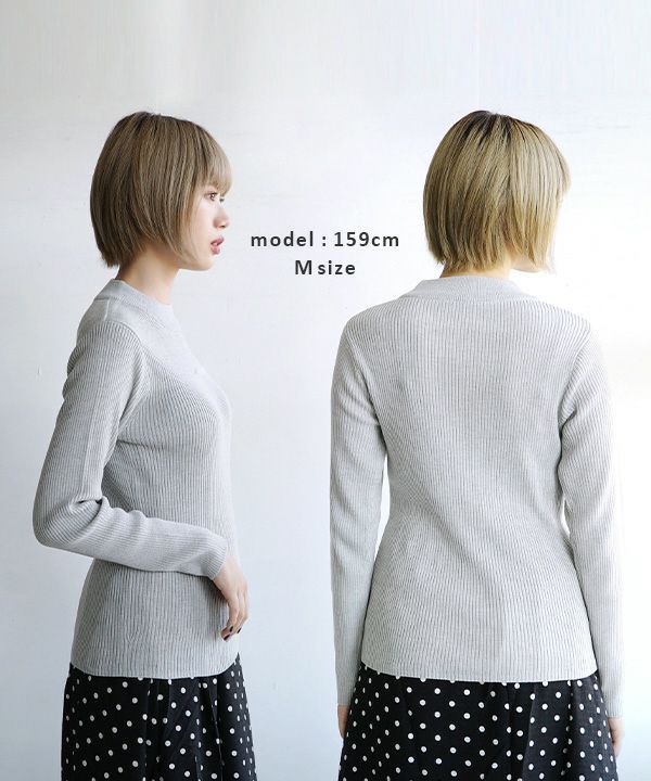 日本 zootie - 舒膚系列 彈性羅紋針織上衣-圓領-洋紅