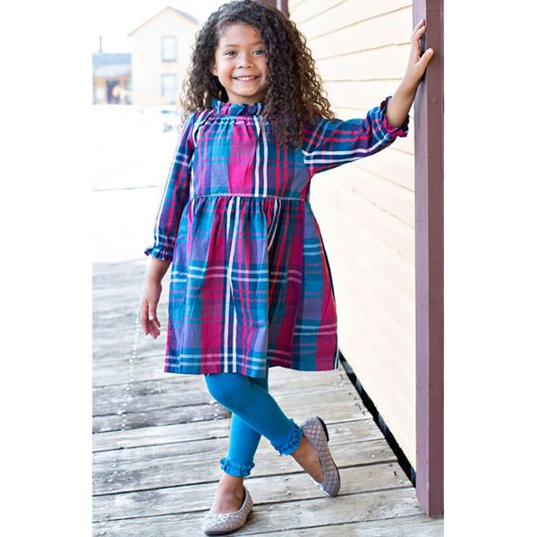 美國 RuffleButts - 小公主甜美荷葉邊內搭褲(襪)-藍色