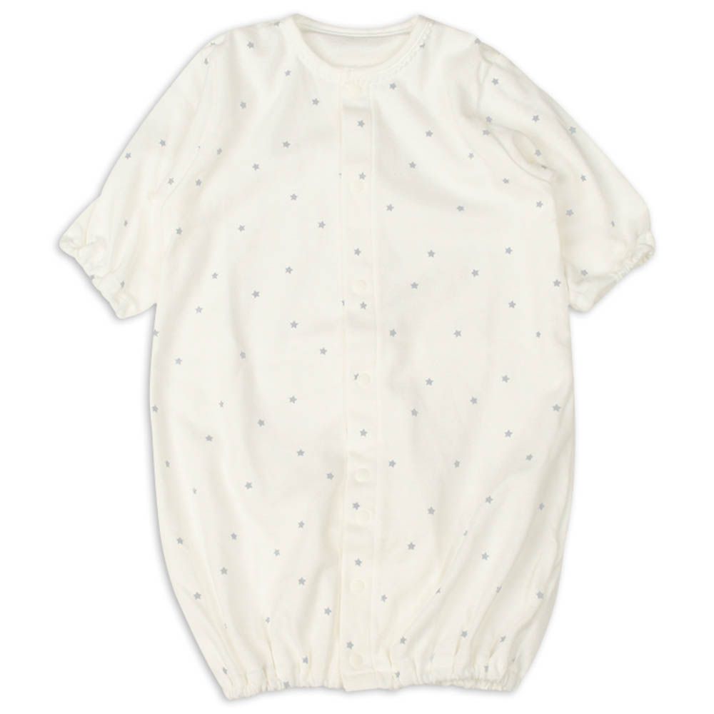 長袖連身衣腿部寬鬆款-星星-淺藍色 (50~60cm)